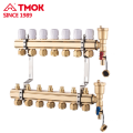 Material de bronze Manifolds para uso de sistema de aquecimento subterrâneo em tempo frio manual ou interruptor automático